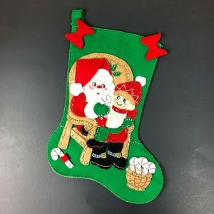 Bucilla Santa Child Handmade Sequin Felt Stocking